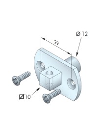 Jonction moteur Ø40 carré 10 - Tradi