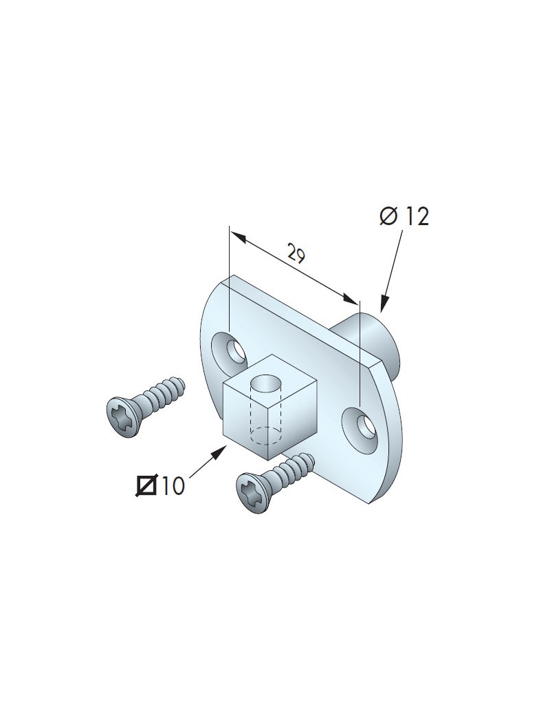 Jonction moteur Ø40 carré 10 - Tradi