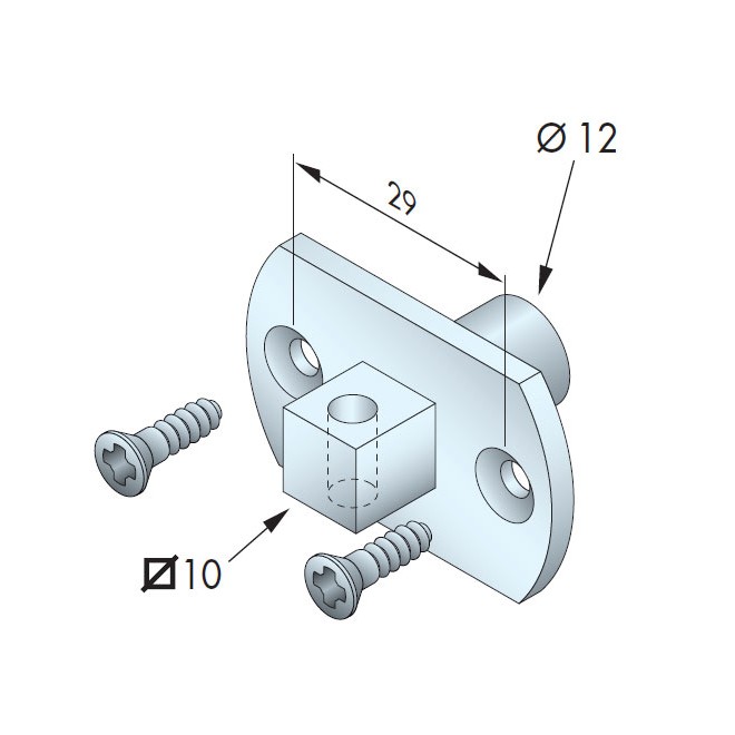 Jonction moteur Ø40 carré 10 - Tradi