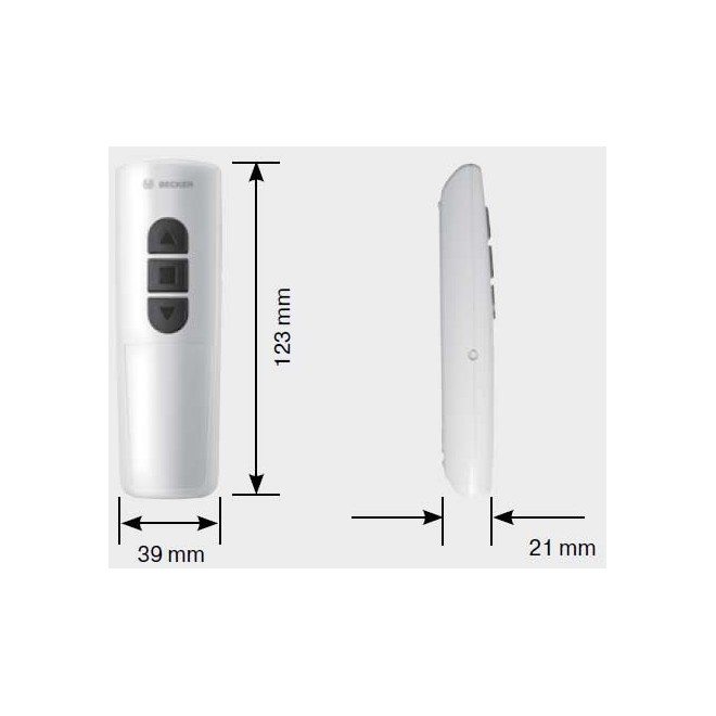 Télécommande Becker EC541 II cotes