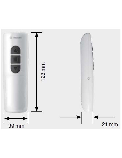 Télécommande Becker EC541 II cotes