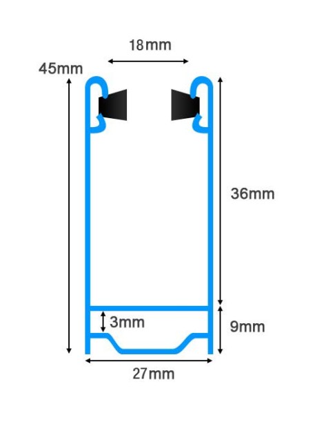 Coulisse Tradi express 45x27 145cm de long