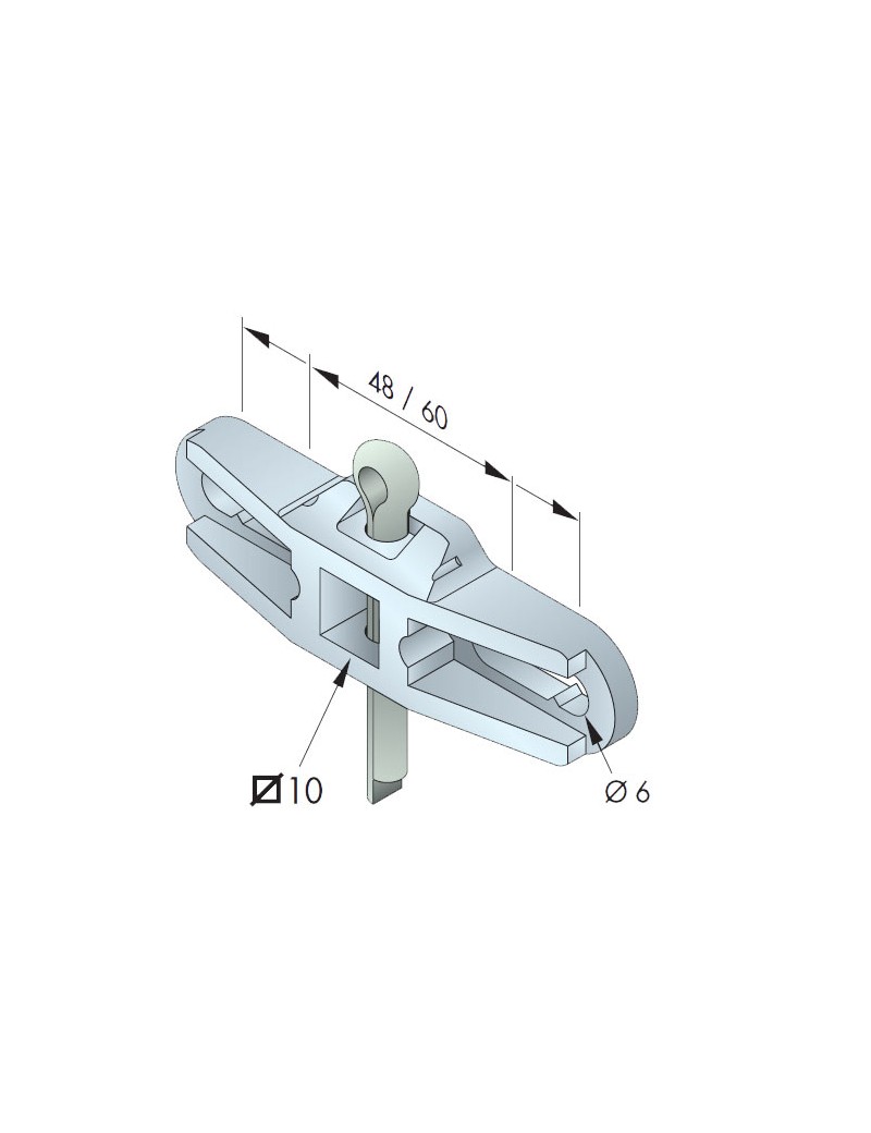 Support carré 10 - entraxe large - Tradi