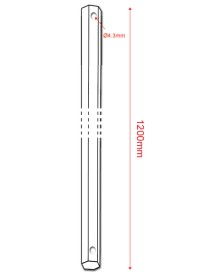 Tringle Alu laquée 1200mm Gris Hexagonale de 10mm