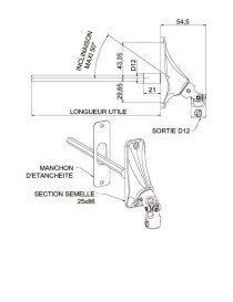 Sortie Double cardan horizontale 6P7 Marron