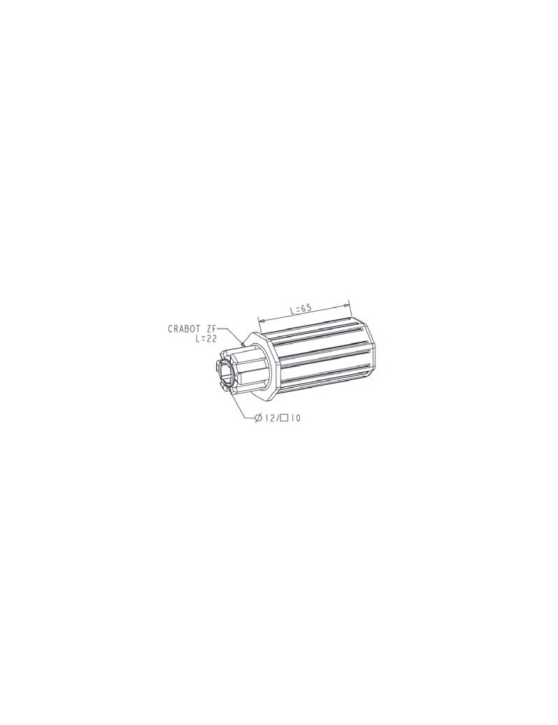 Embout Escamotable Octogonal de 40 - Crabot Male / Diam. 12 Femelle