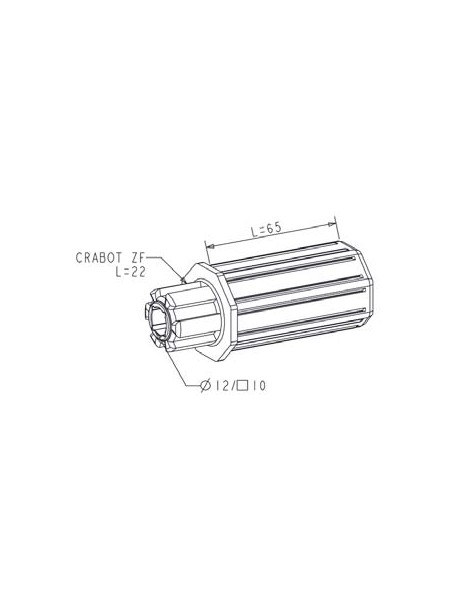 Embout Escamotable Octogonal de 40 - Crabot Male / Diam. 12 Femelle