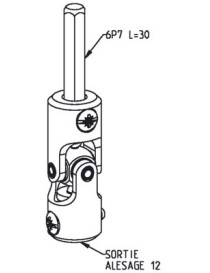 Genouillère spéciale Ø12 - Hexagonal 7mm Blanc auto bloquante