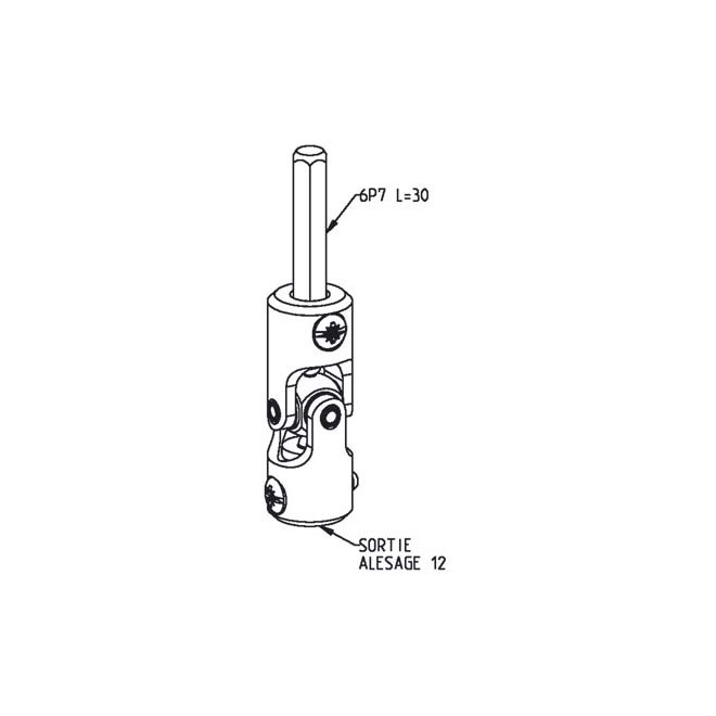 Genouillère spéciale Ø12 - Hexagonal 7mm Blanc auto bloquante Genouillère spéciale Ø12 - Hexagonal 7mm Blanc auto bloquante