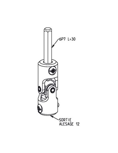 Genouillère spéciale Ø12 - Hexagonal 7mm Blanc auto bloquante