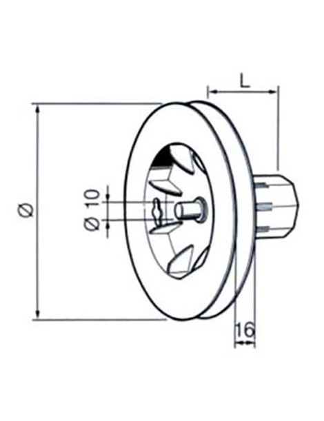 Poulie octo 40 diamètre 125 - pivot 10mm