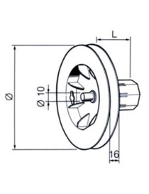Poulie octo 40 diamètre 140 - pivot 10mm