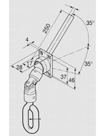 Sortie de caisson 45° 6P7 - anneau de manivelle - 4 trous