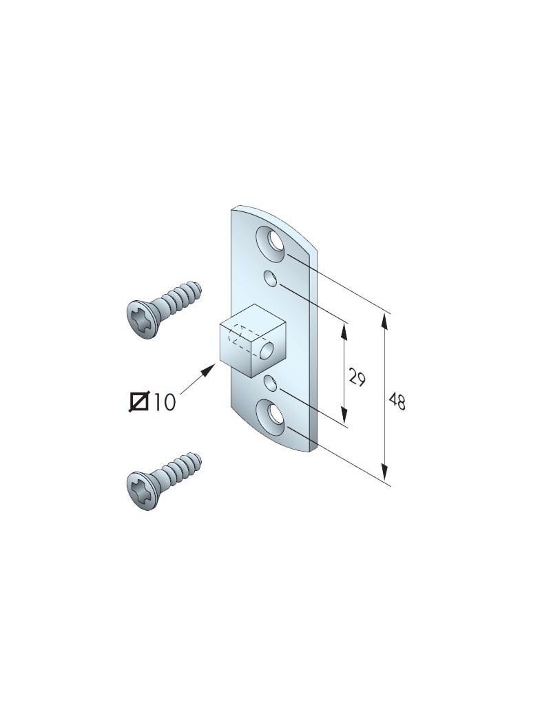 Jonction moteur Ø50  carré 10 - Entre axe 29 et 48mm