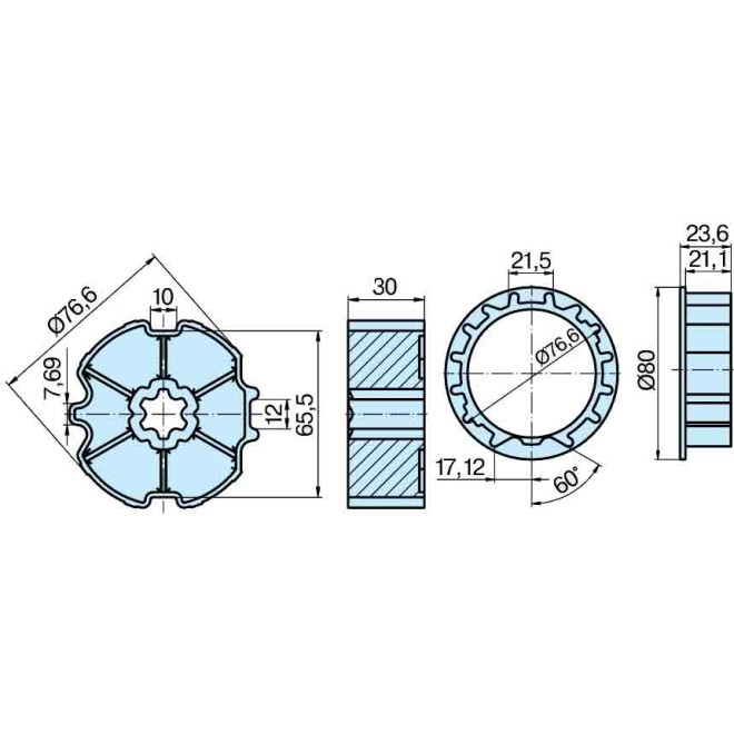Roue et couronne ZF 80 pour moteur Becker Roue et couronne ZF 80 pour moteur Becker