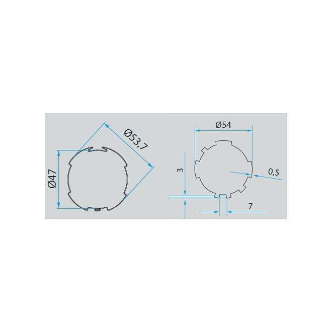 Adaptateurs moteur Cherubini  Ø45 - tube ZF54 / Deprat53