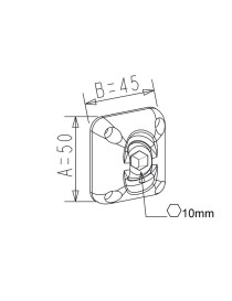 Guide à rotule Héxagonal de 10 Blanc