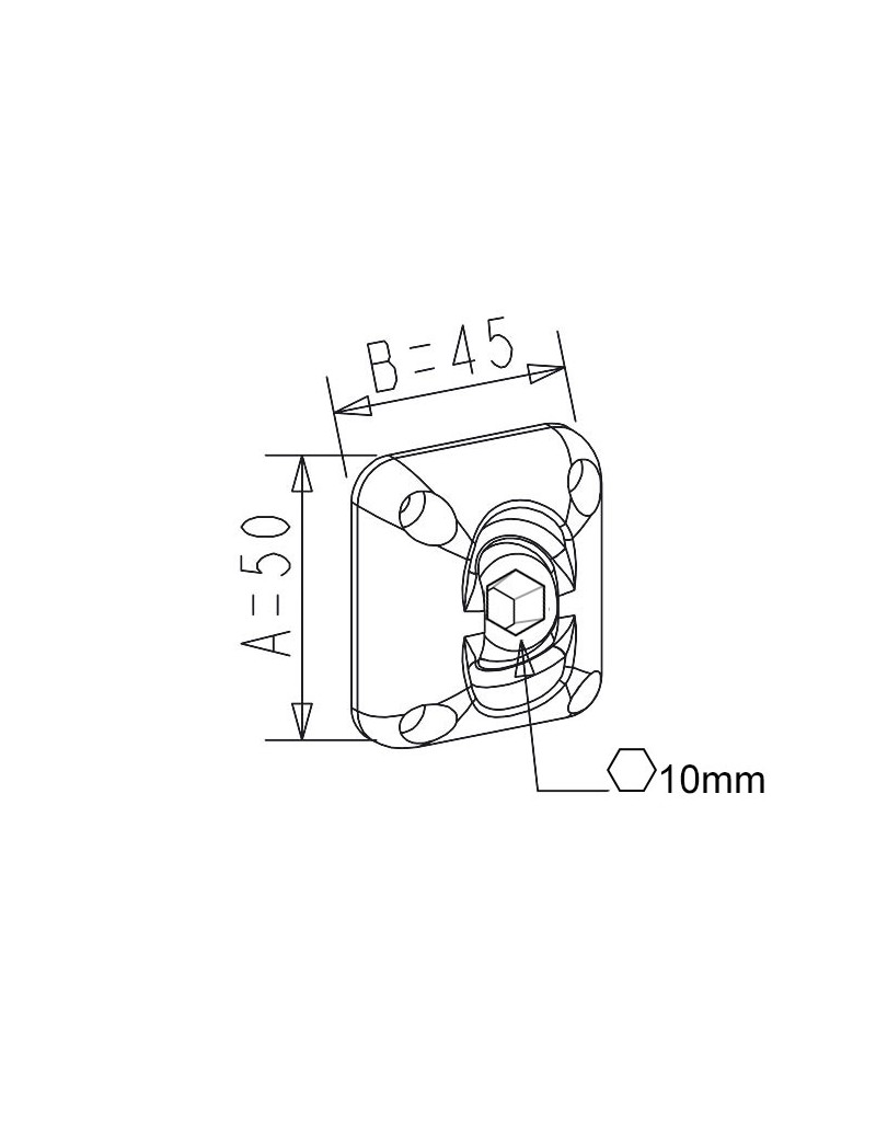 Guide à rotule Héxagonal de 10 Blanc