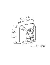 Guide à rotule Carré de 8mm Blanc