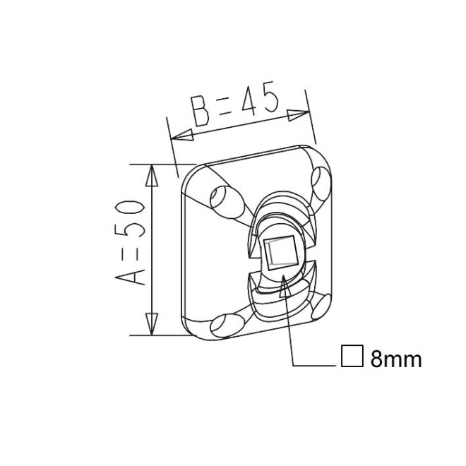 Guide à rotule Carré de 8mm Blanc Guide à rotule Carré de 8mm Blanc