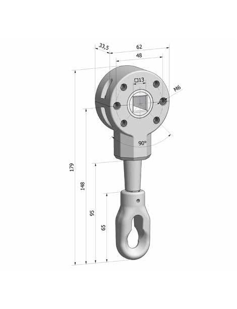 Treuil a engrenage coniques 3,5:1 C13 blanc SFC