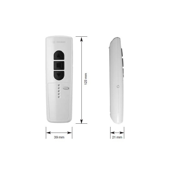 Télécommande Becker 5 canaux EC545 II Blanc