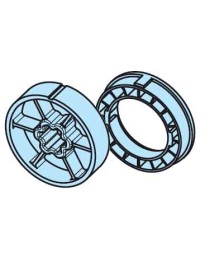 Roue et couronne Rond lisse Ø70mm moteur Becker