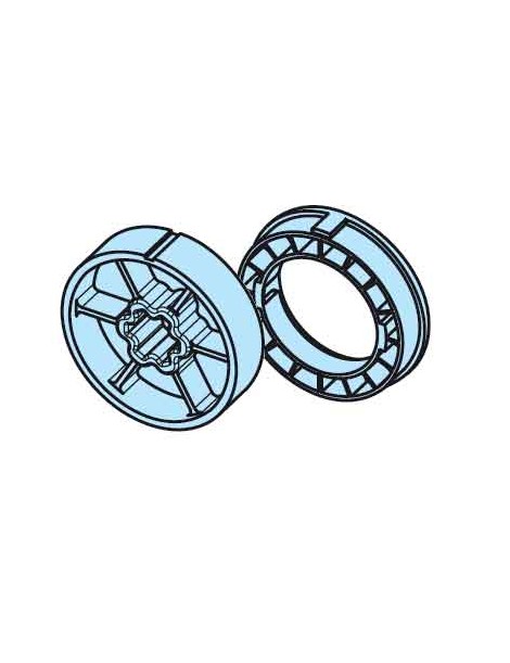 Roue et couronne Rond lisse Ø70mm moteur Becker