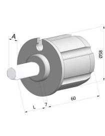 Embout de tube 60mm à gorge - rond de 12mm Mâle