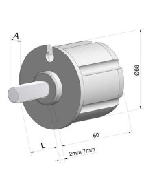 Embout de tube 70mm à gorge - rond de 12mm Mâle