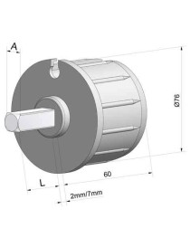 Embout de tube 78mm à gorge - carré de 13 Mâle