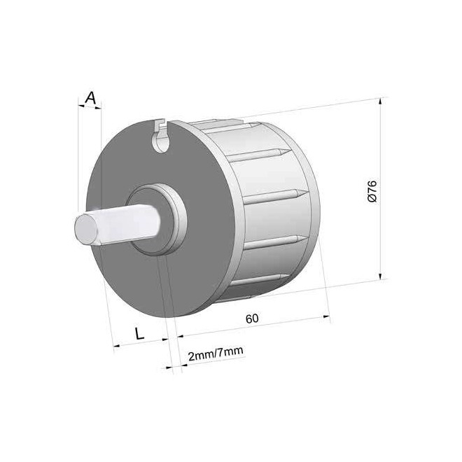 Embout de tube 78mm à gorge - rond de 12mm Mâle Embout de tube 78mm à gorge - rond de 12mm Mâle