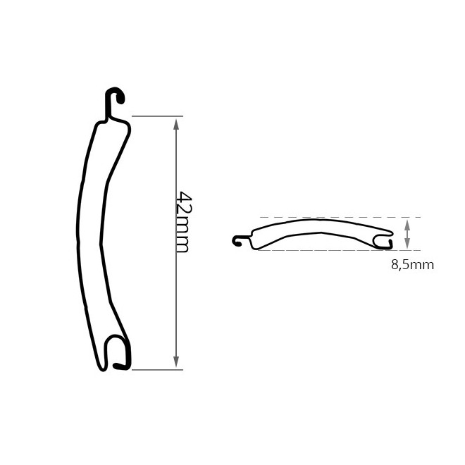 Lame 42mm Aluminium Blanc 230cm de long 
