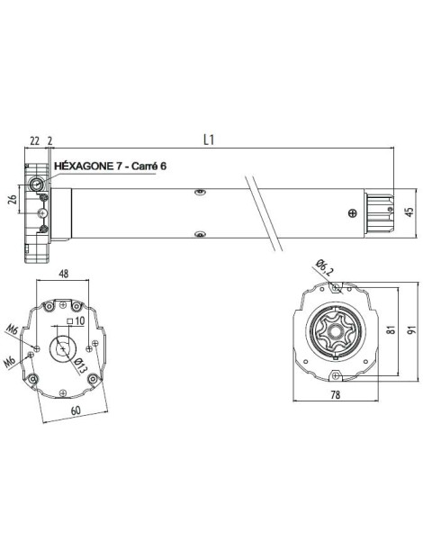 Moteur Cherubini Blue Ocean 32Nm cote