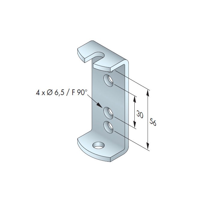 Etrier support T6 EntreAxe30-56 - Traditionnel Simu