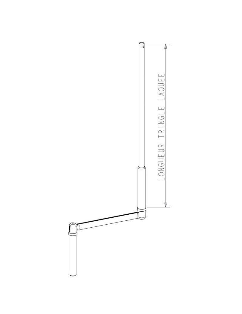 Tringle oscillante assemblé PROFIL tringle 1000mm Blanc