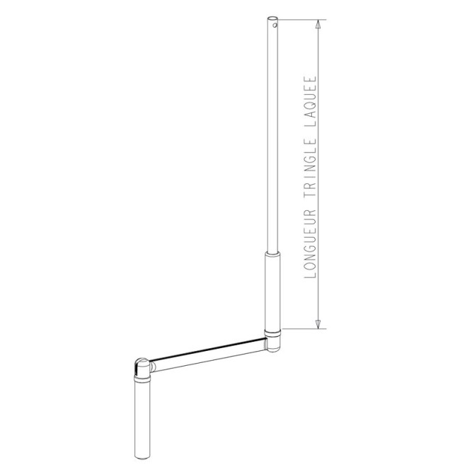 Tringle oscillante assemblé PROFIL tringle 1000mm Blanc Tringle oscillante assemblé PROFIL tringle 1000mm Blanc