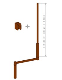 Tringle oscillante PROFIL T 1000mm Marron + clip