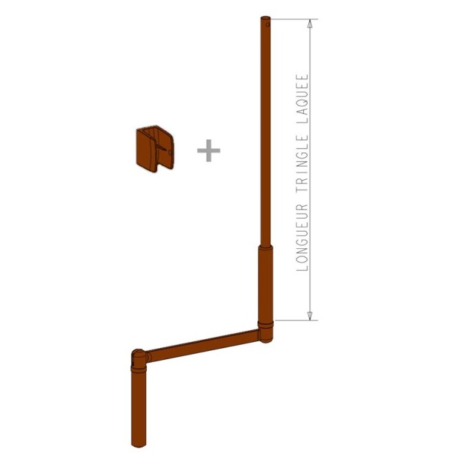 Tringle oscillante PROFIL T 1000mm Marron + clip Tringle oscillante PROFIL T 1000mm Marron + clip