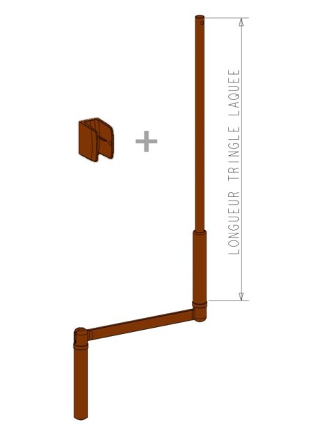 Tringle oscillante PROFIL T 1000mm Marron + clip
