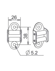 Guide sangle 20mm Maxi à 2 galets