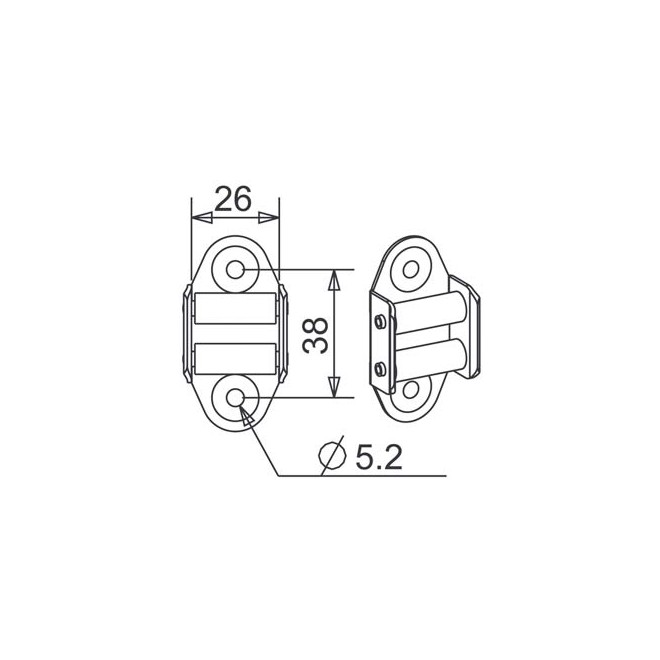 Guide sangle 20mm Maxi à 2 galets Guide sangle 20mm Maxi à 2 galets
