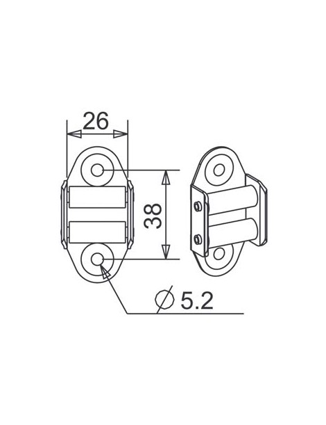 Guide sangle 20mm Maxi à 2 galets