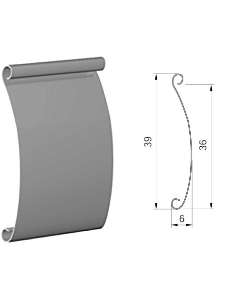Lame 39mm ALU Simple Paroie 160cm Gris ou Blanc