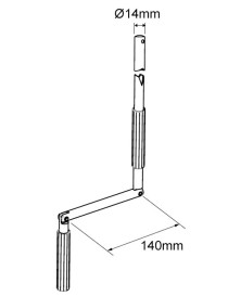 Manivelle Complète Blanc Diamètre 14mm 1,8m