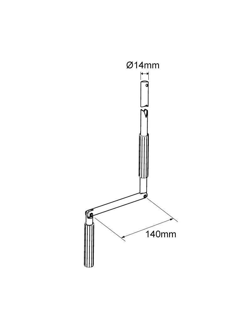 Manivelle Complète Blanc Diamètre 14mm 1,8m