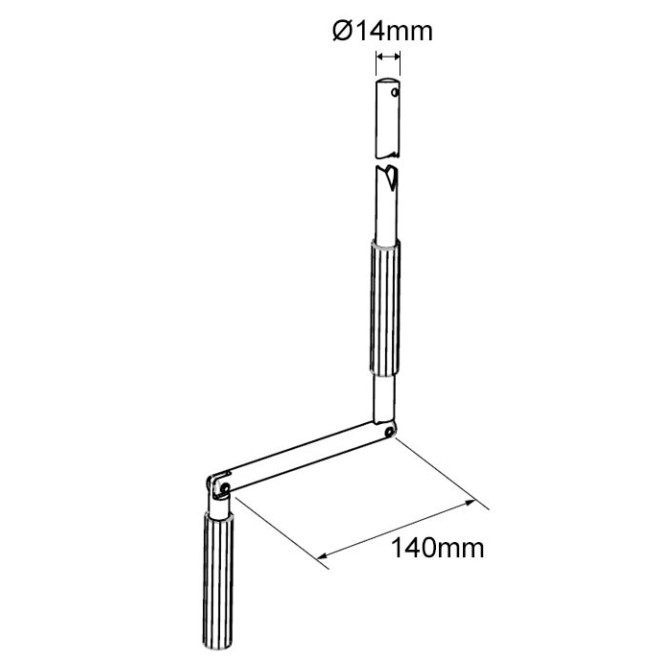 Manivelle Complète Blanc Diamètre 14mm 1,8m Manivelle Complète Blanc Diamètre 14mm 1,8m