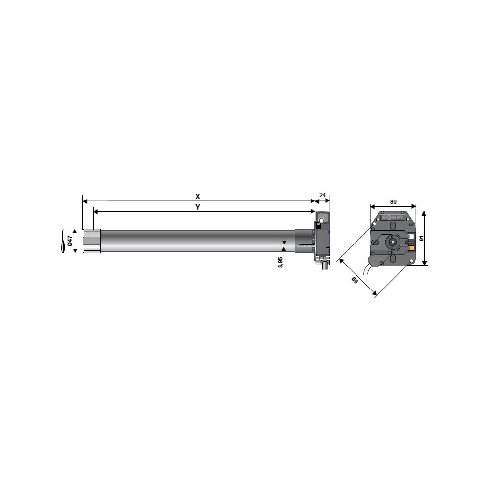 Moteur Somfy Meteor 20/17 Reconditionné - Pour Volet Roulant