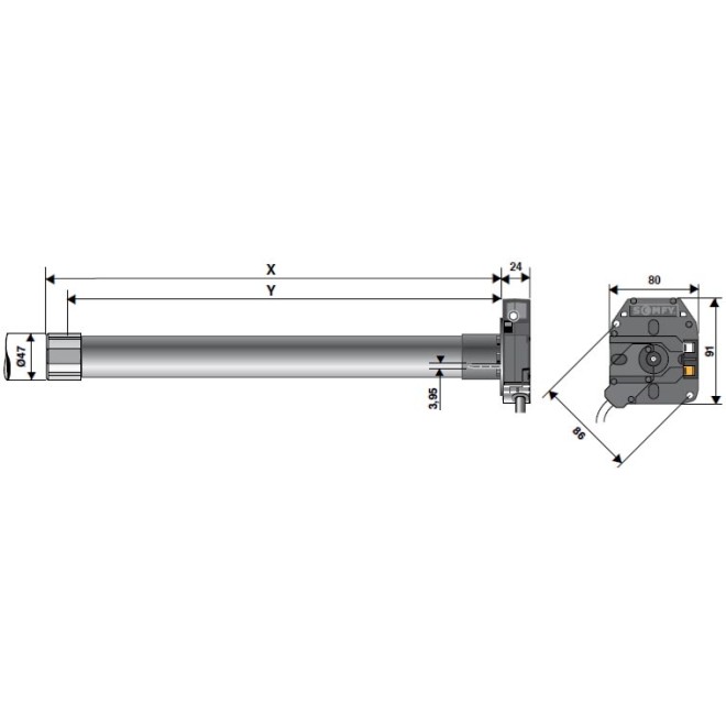 Moteur Somfy METEOR 20/17 LT50 CSI