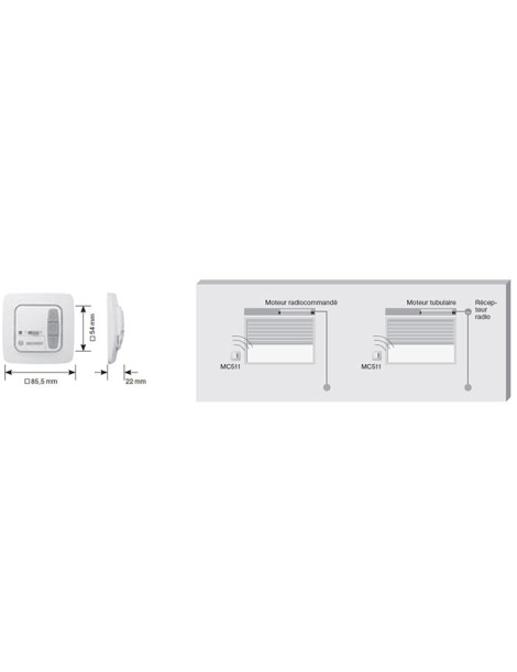 Emetteur MC511 Becker Blanc Horloge 1 canal